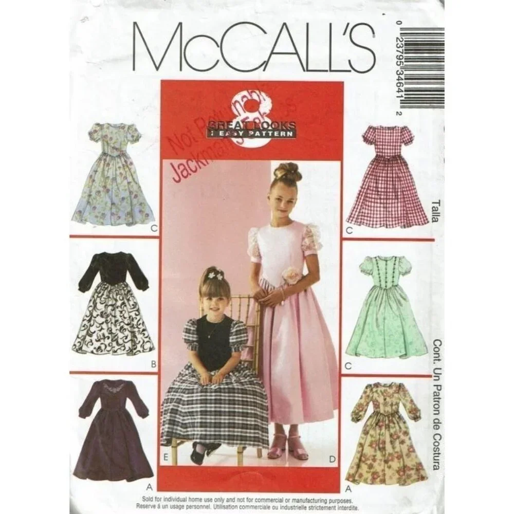 McCalls Sewing‎ Pattern 3464 Dresses Pageant Easter Girls Sizes 3-6